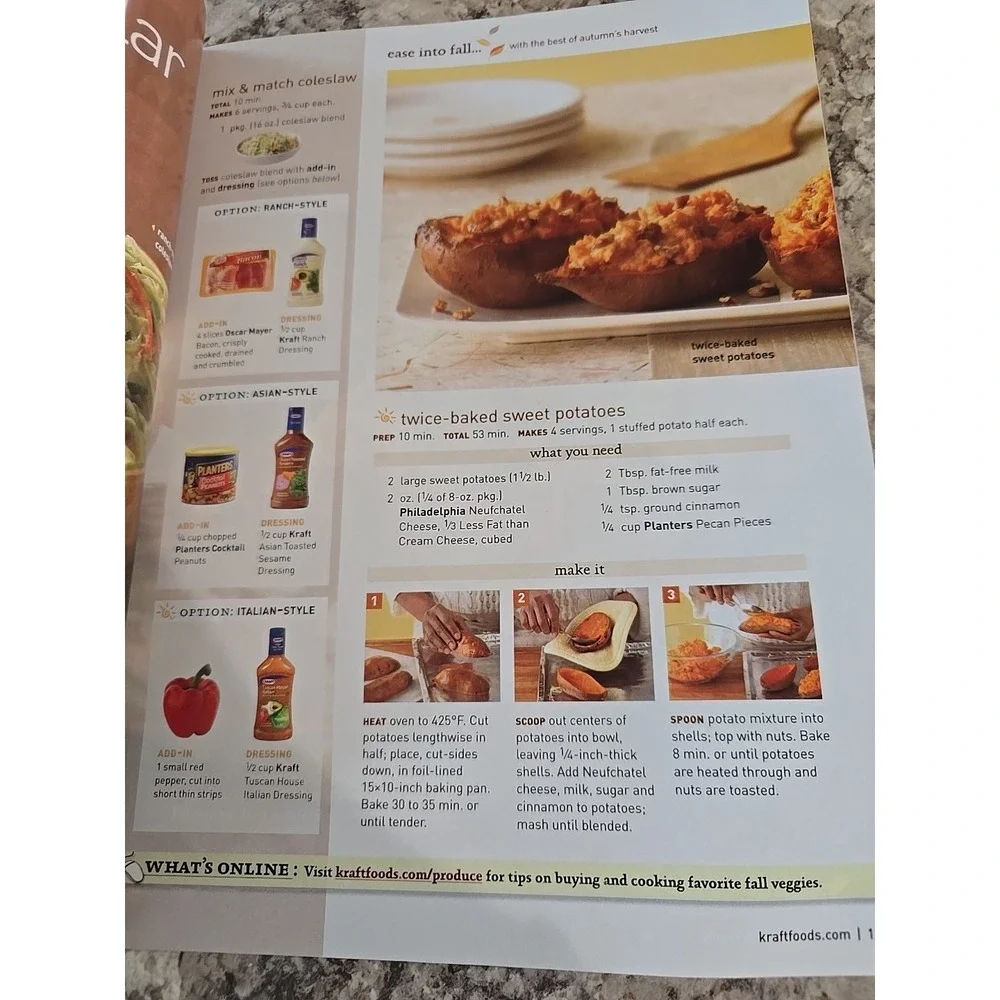 2008 Fall, Food & Family Magazine By Kraft‎ Foods Color Photos & Recipes